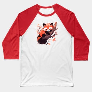 Red panda sleeping in a tree Baseball T-Shirt